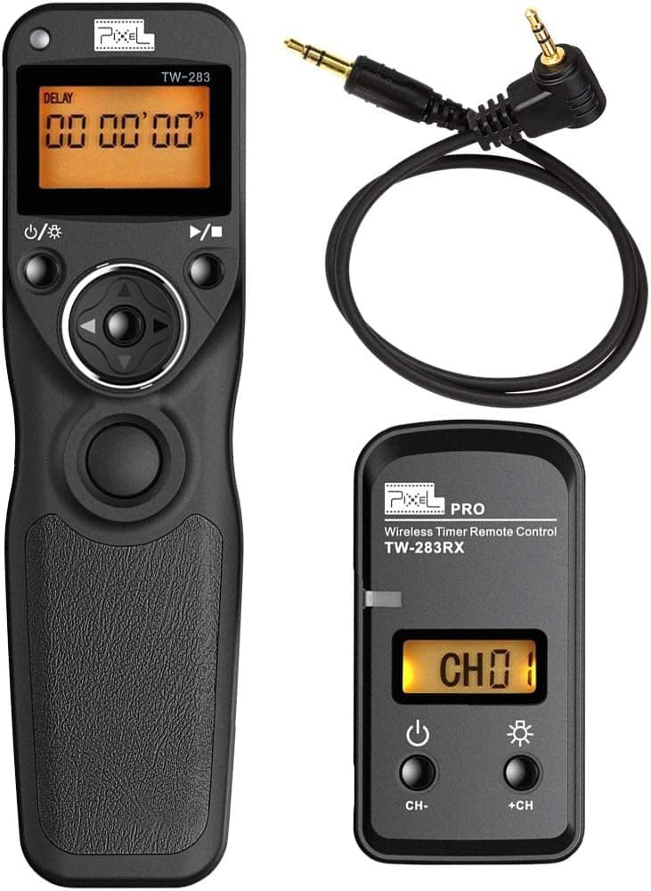 Pixel TW-283/E3 Wireless Shutter Remote Release Control or Canon XT XTi XS XSi T1i T2i T3 T3i T4i T5 T5i T6i SL1 EOS1300D 300D 60D 60Da 70D 80D
