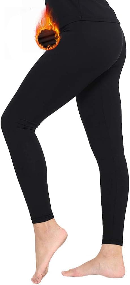 Subuteay Fleece Lined Leggings Women Thermal Underwear for Women Stretch Compression Pants