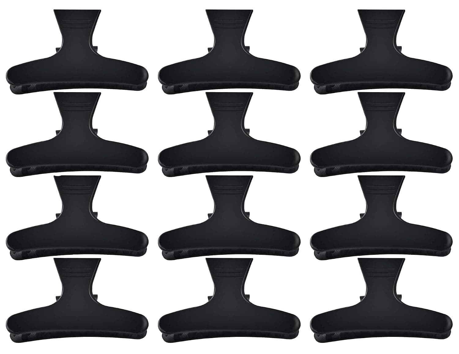 12PCS Butterfly Hair Clips-Women Girls Salon Section Clips Hair Claw Clamps Hairpin Styling Accessories Hair Fringe Grip(Black)