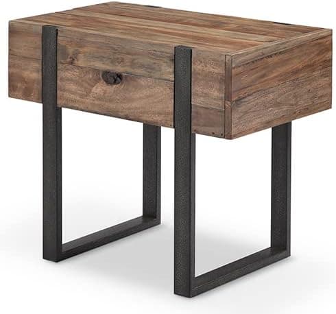 Magnussen Home Prescott Modern Reclaimed Wood Chairside End Table in Rustic Honey