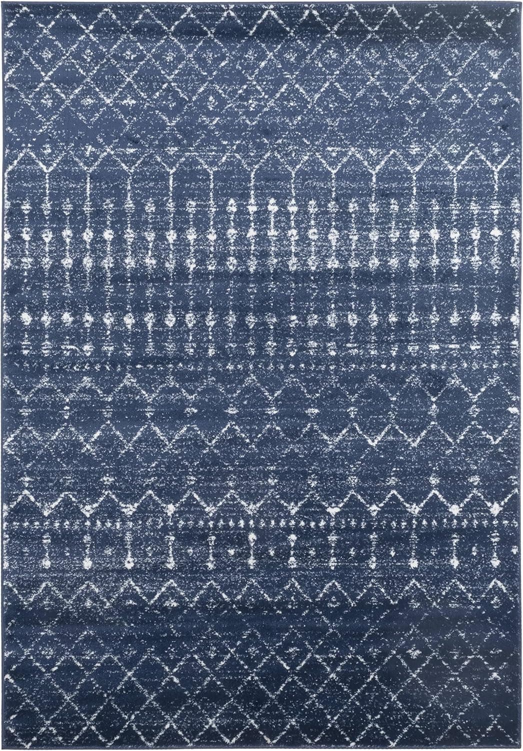 Adiva Rugs Modern Transitional Area Rug with Border, Soft Short Medium Pile, Style Pattern Traditional Carpets, Persian Home Decor, Floor Decoration Mat 2586A (Navy, 2'-6" x 5')