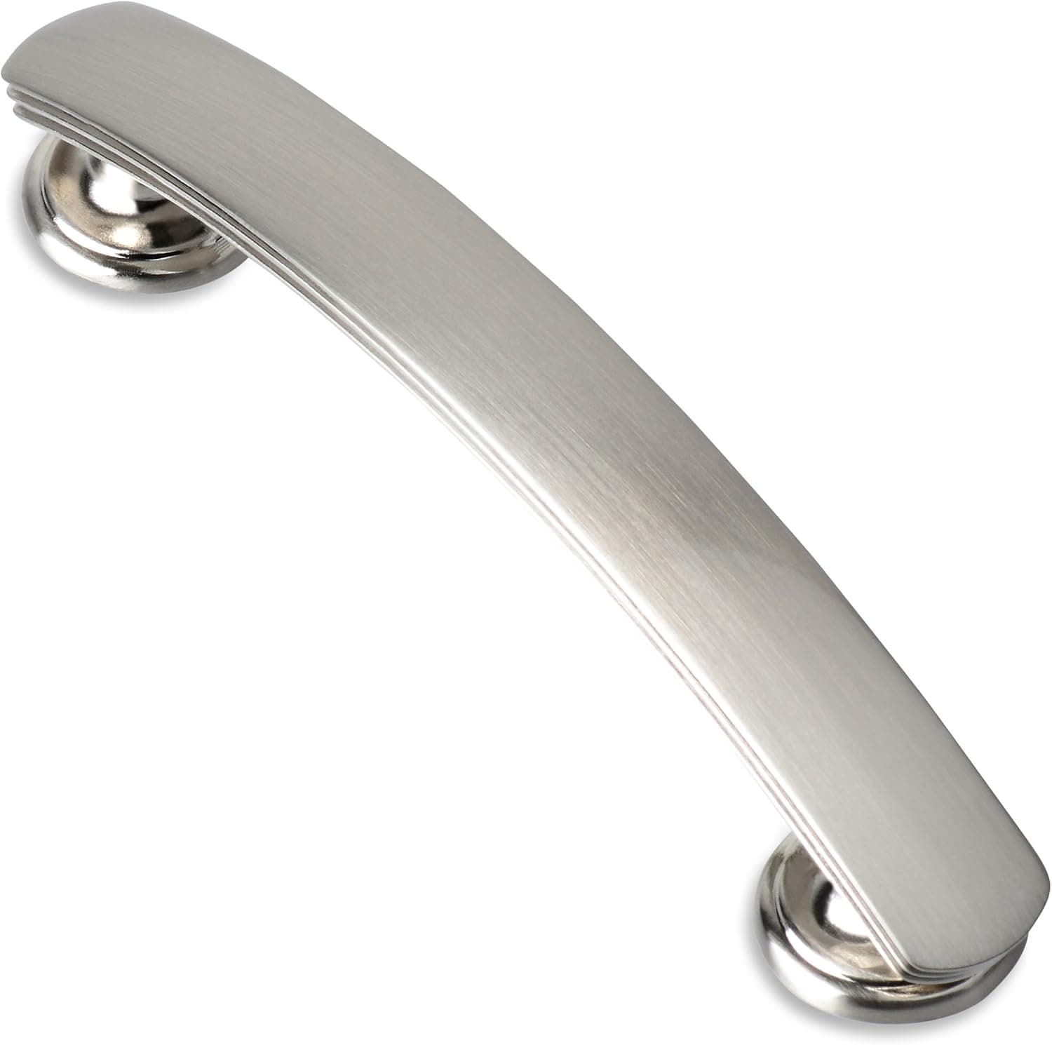 Southern Hills Brushed Nickel Cabinet Handles - Pack of 5 - Screws Spaced 3.75 Inches - Satin Nickel Drawer Pulls - Kitchen Cabinet Hardware - SH3865-SN-5