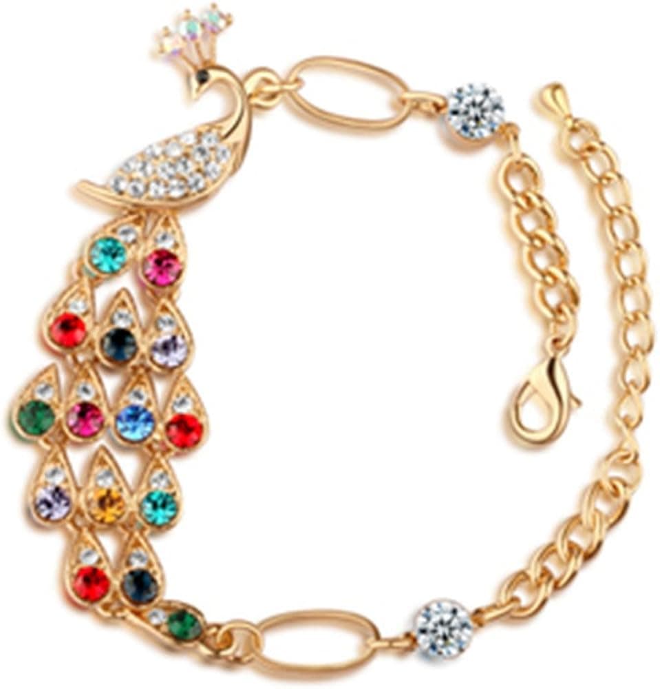 Liroyal Crystal Peacock Bracelet