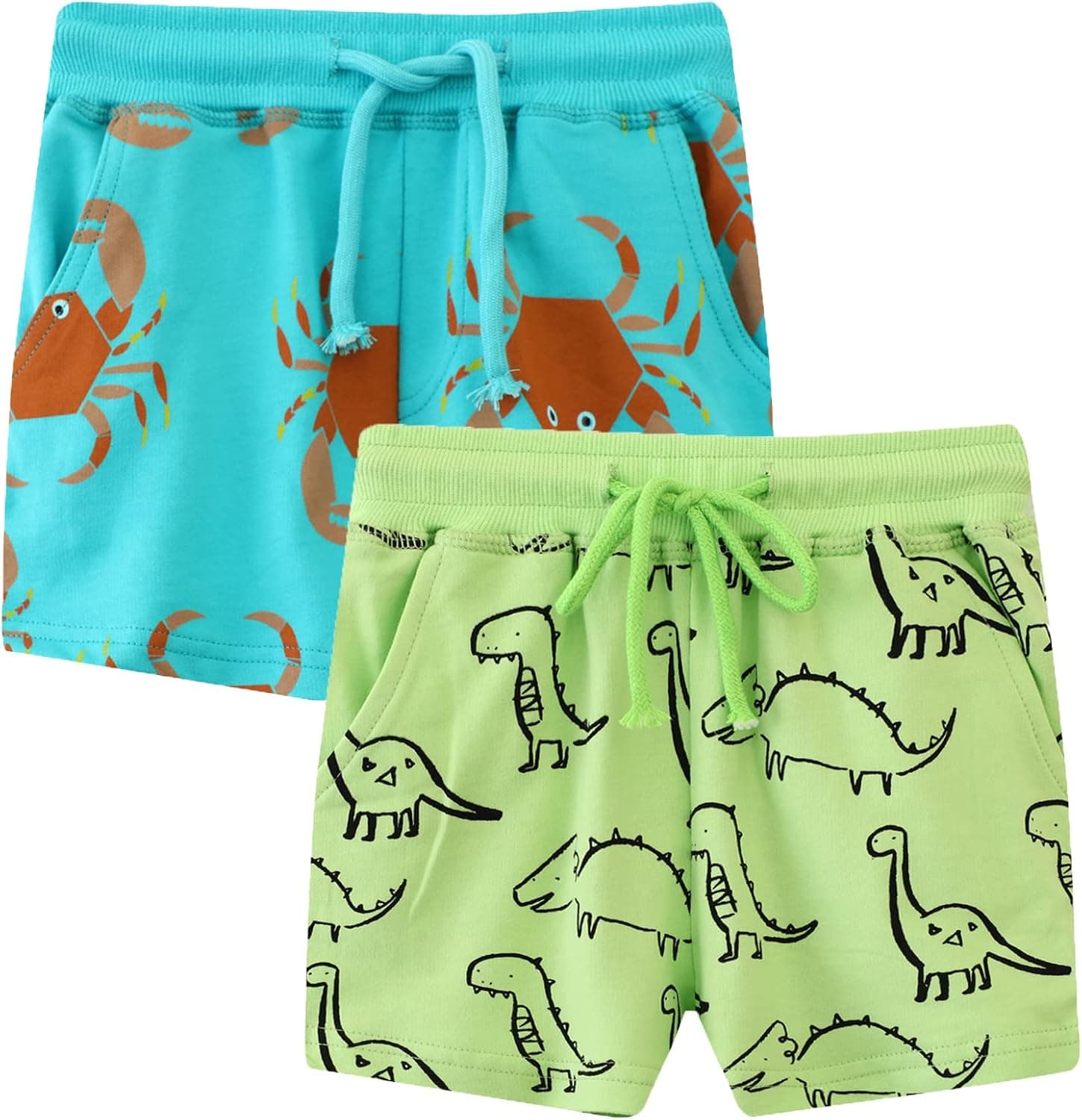 Toddler Shorts Summer Cotton Casual Drawstring Adjust Knit Active Bike Short Pants Clothes 2PC Sets
