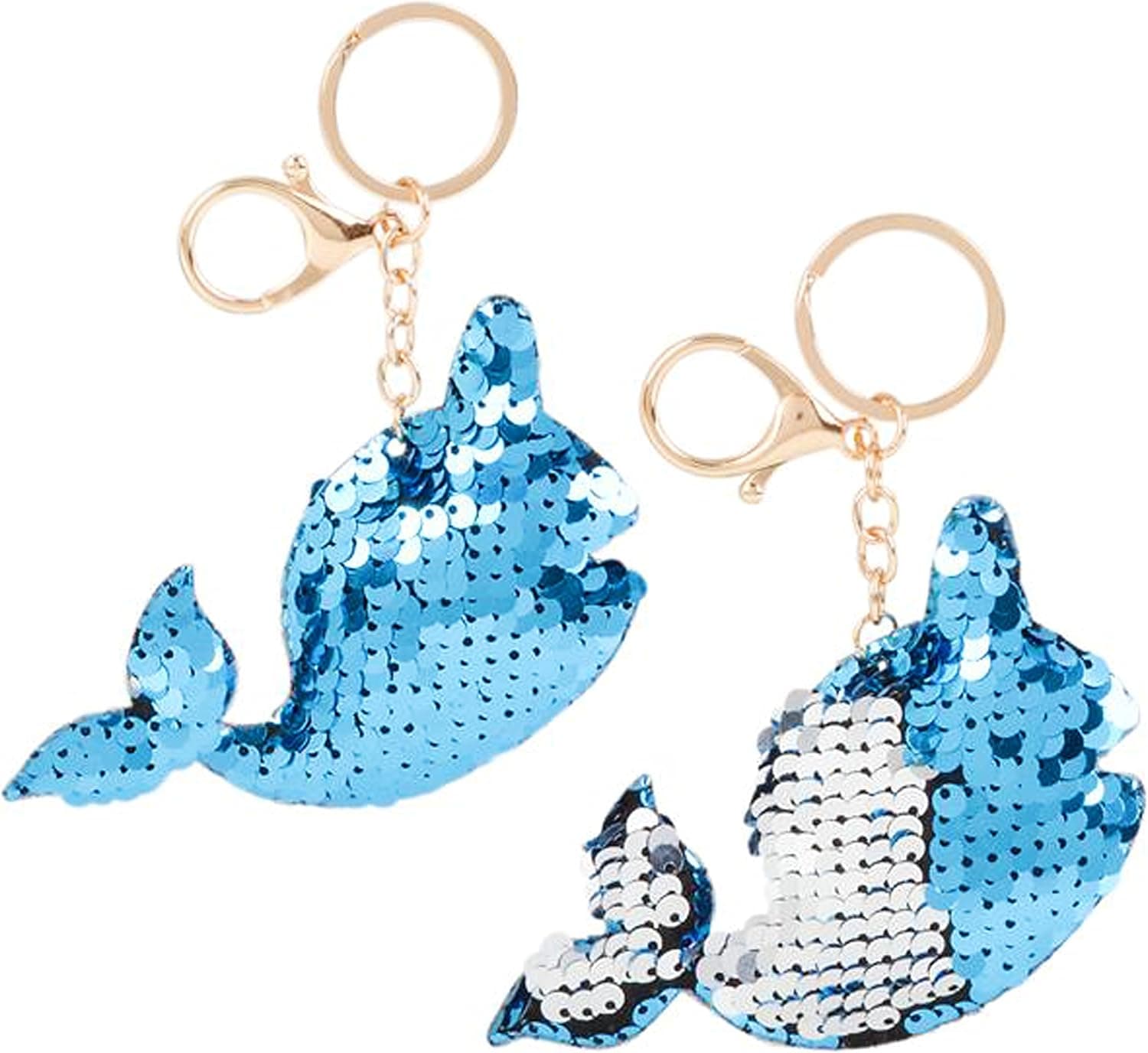 Rhode Island Novelty 2.5" FLIP SEQUIN NARWHAL KEYCHAIN