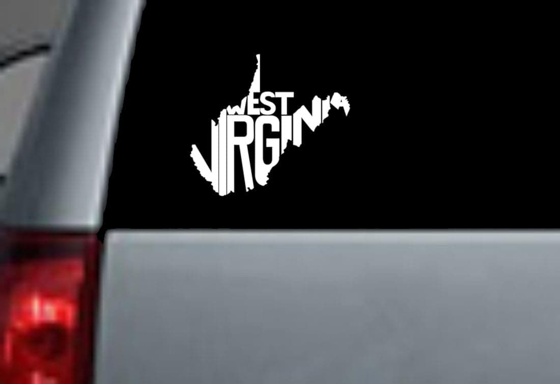 Appalachian Decals 6" White Vinyl"West Virginia" Decal