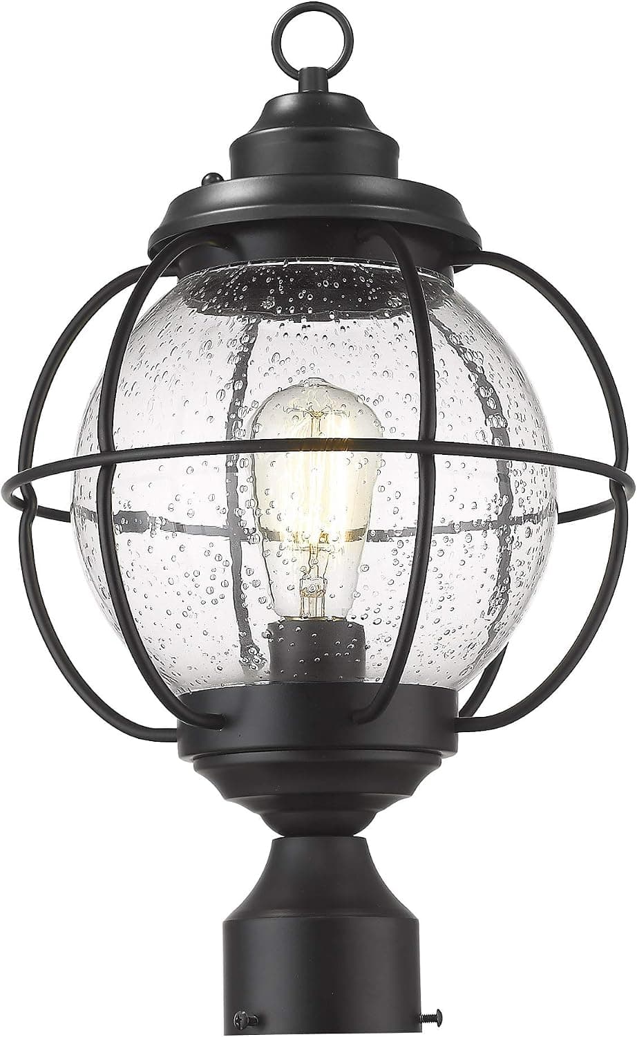 redeast Outdoor Post Light, Outdoor Post Lantern, Exterior Post Lighting Fixture, Outdoor Pillar Lamp, Patio Post Lighting Fixture (Black, 17.32" H)