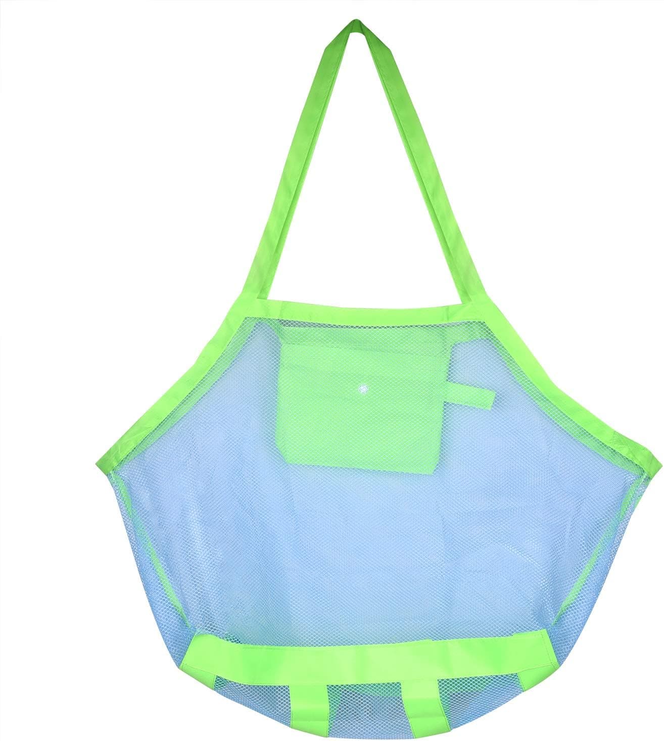 TUPARKA Large Beach Mesh Tote Bag ,Beach Toys Organizer Storage Bags , Beach Bags for Shell Toys Clothes