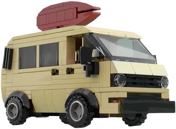 Surfer Boy Pizza Van Building Kit;Stranger Pizza Car Building Block Set,STEM Pizza Vehicle Model Toys for Things TV Movie Series Fans,Halloween Christmas Birthday Gifts for Kids Adult (244 Pieces)