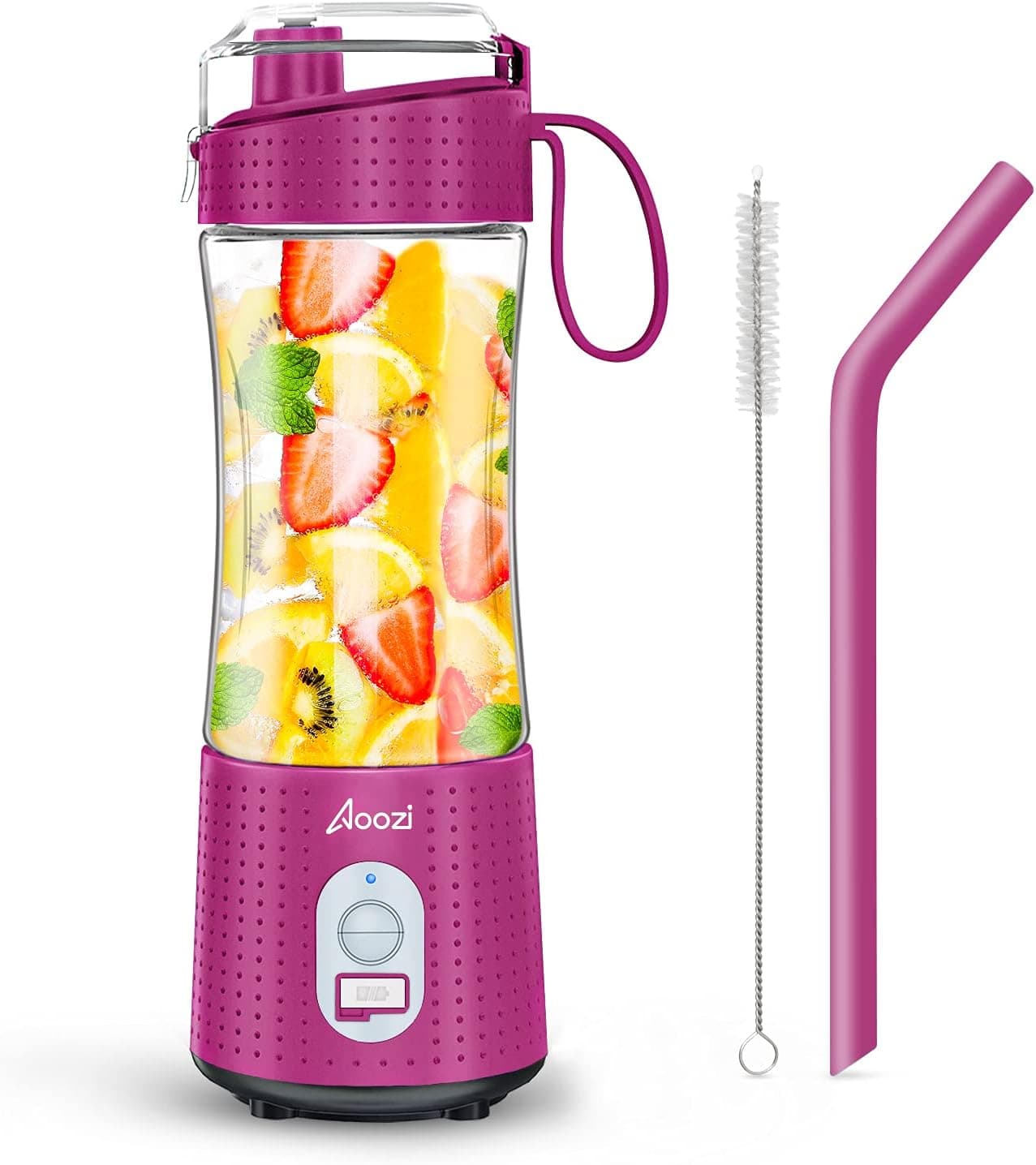 Portable Blenders, Personal Size Blender Smoothies and Shakes, Mini Blender USB Rechargeable with Eight Blades, Handheld Blender Sports,Travel (Rasberry)
