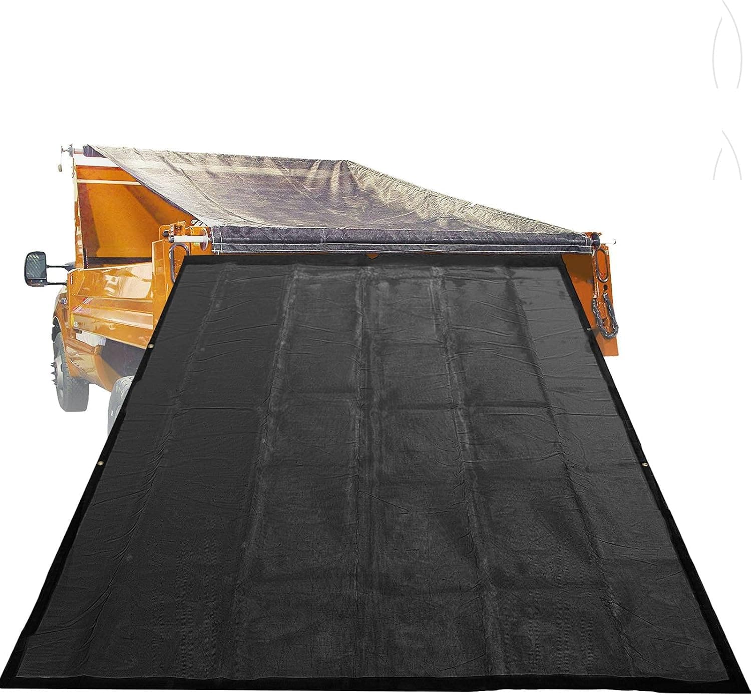 VEVOR Dump Truck Mesh Tarp 8'X12', Black Mesh Tarp with Grommets, Heavy Duty Mesh Tarp with 6'' Pocket Opening Shade, PVC Coated Trailer Tarp, for Truck Bed Cover