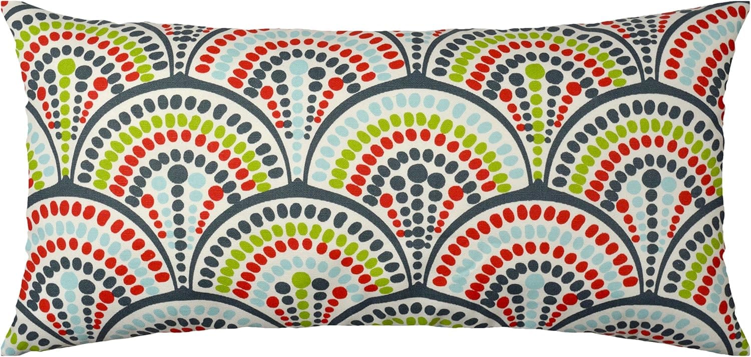 JinStyles Accent Decorative Throw Pillow Cover, Lumbar, Print, Red, 12 x 24, 1 Cover