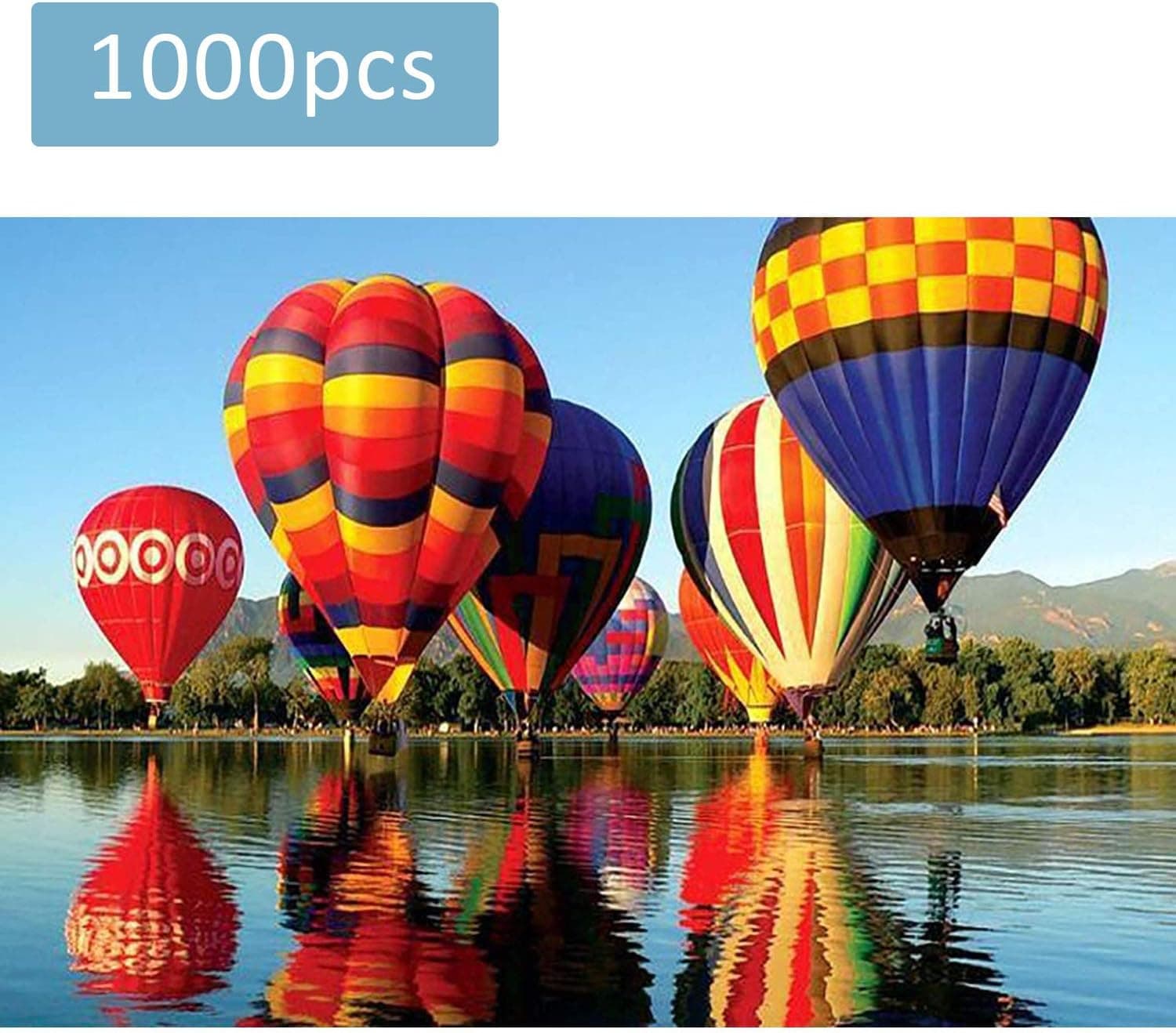 1000 Piece Large Jigsaw Puzzle for Adults - Hot Air Balloon- 1000 pcs Jigsaw Puzzle Game Interesting Toys - Hand Made Puzzles