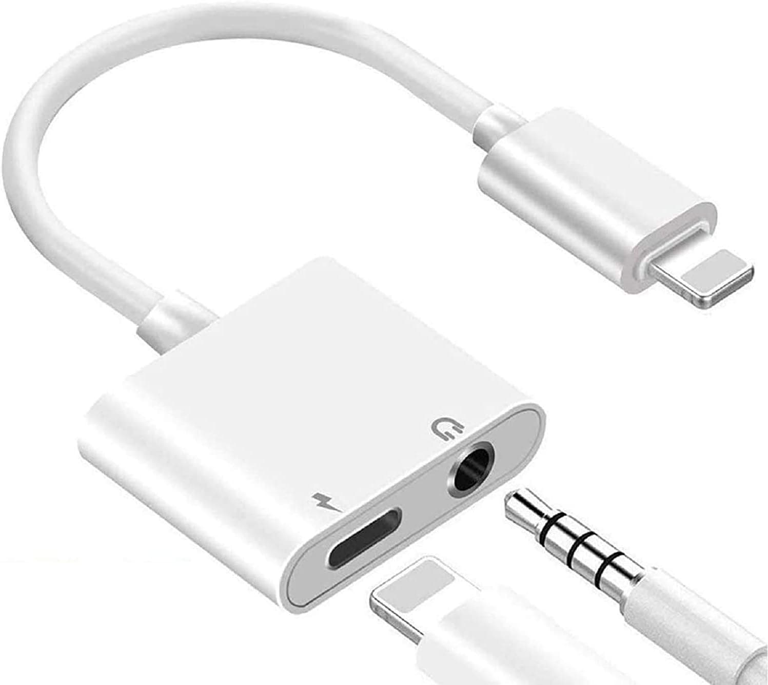 [Apple MFi Certified] Charger Headphones Adapter for iPhone,2 in 1 esbeecables Lightning to 3.5mm Jack Dongle Aux Audio & Charger Splitter Adapter Compatible with iPhone13/ 12/11/XS/XR/X/8/7/iPad/iPod