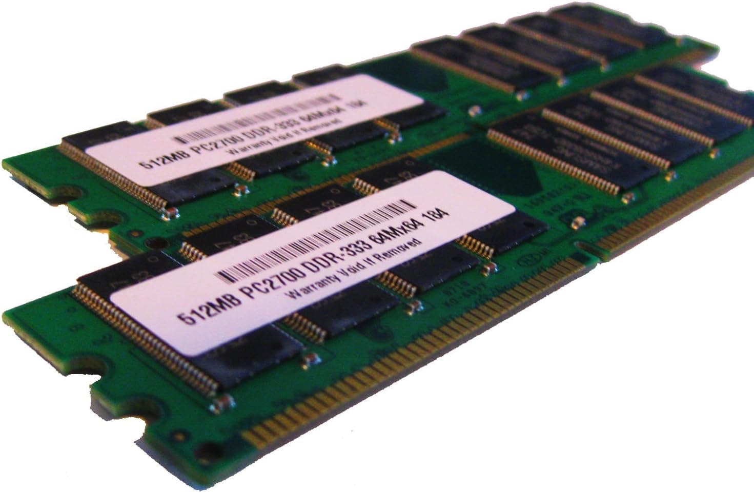 parts-quick 1GB 2 X 512MB PC2700 333MHz 184 pin DDR SDRAM Non-ECC DIMM Desktop Memory RAM for Dell Dimension 4600