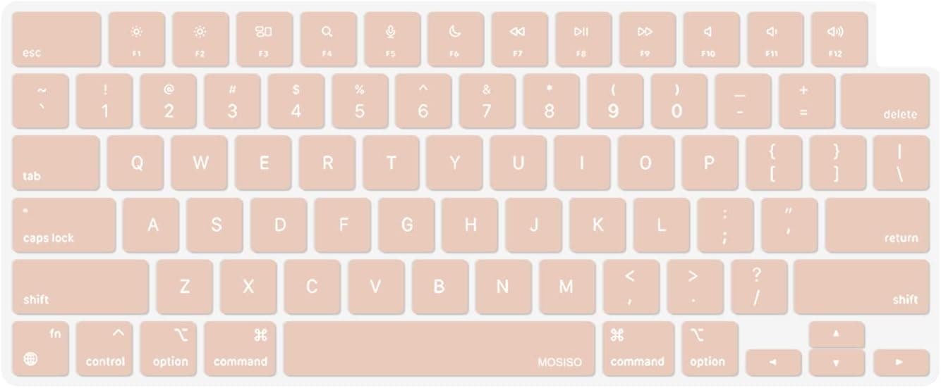 MOSISO Keyboard Cover Compatible with MacBook Air 13.6 M2 A2681 2022 2023&Compatible with MacBook Pro 14/16 M2 M1 A2779 A2442 A2780 A2485 2023-2021,Protective Waterproof Silicone Skin, Camel