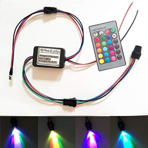 Mini IIIuminator Car Use 12V LED Light Source 24Key IR Remote for PMMA Plastic Optic Fiber Side Glow Cable (RGB)