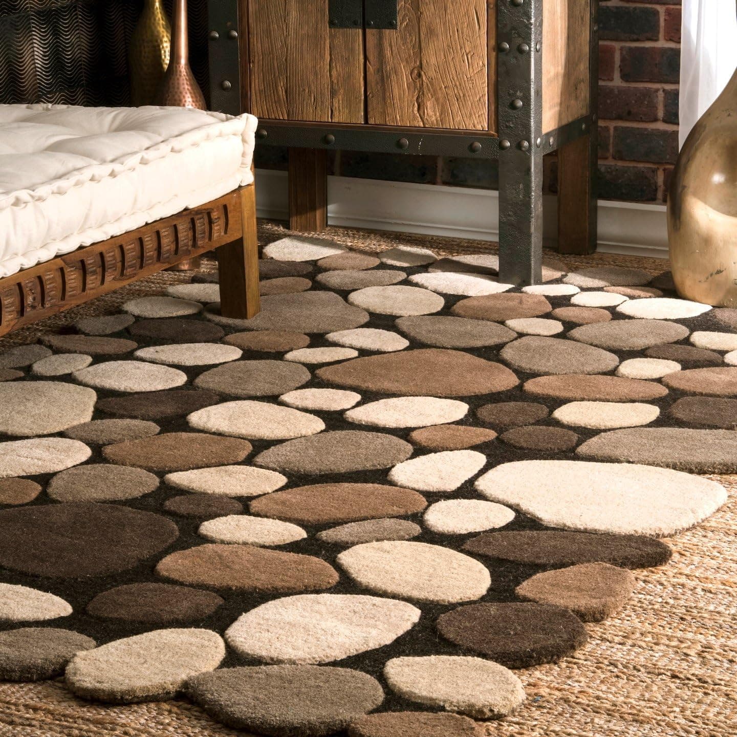 nuLOOM Pebbles Hand Tufted Wool Area Rug, 5' x 8', Natural