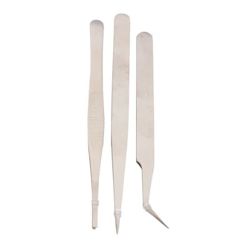 Vktech 3PCS Portable Stainless Steel Tweezers Watch Repairing Tools Dental Tool