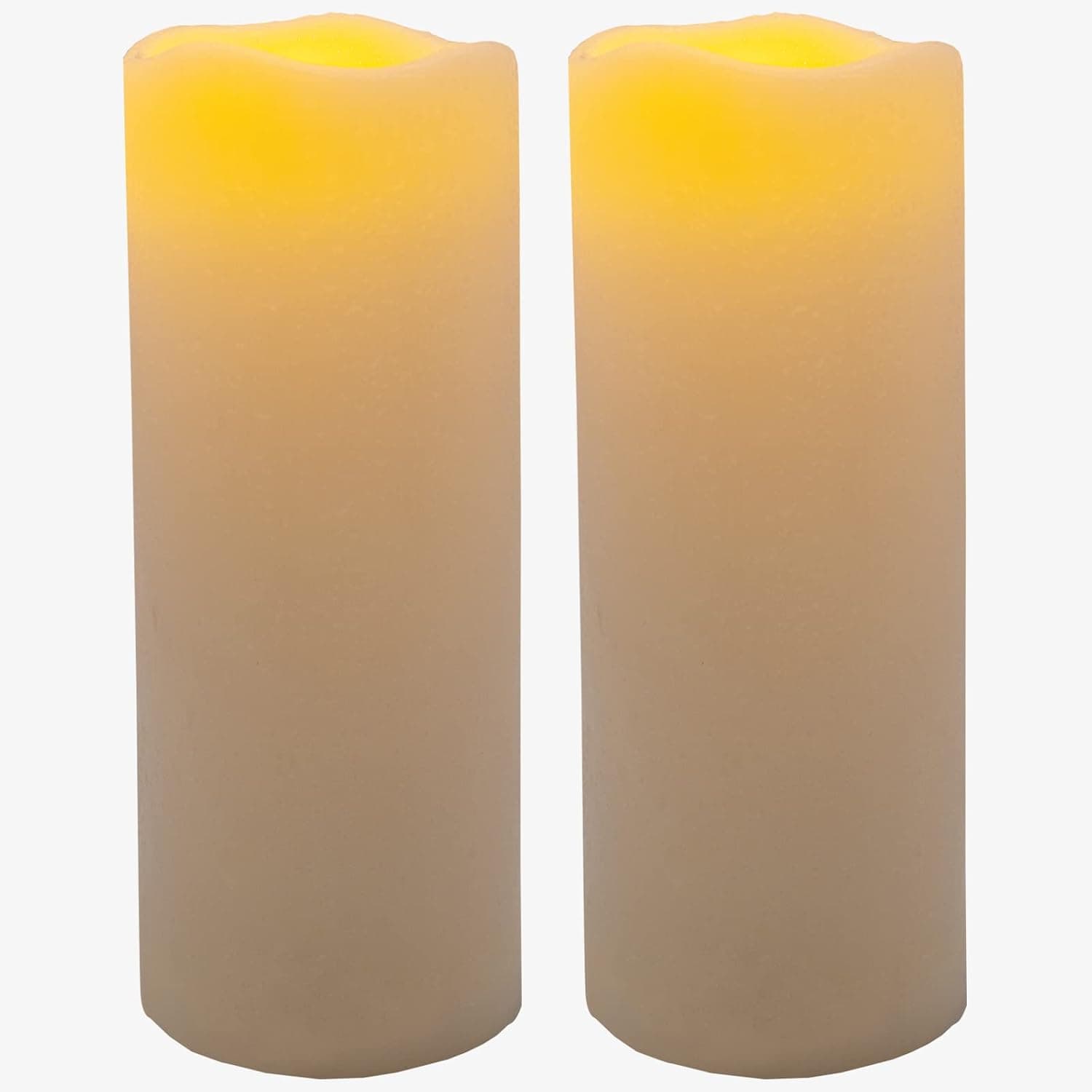 Hqzoomee 2 Pack 10" x 4" Waterproof Outdoor Flameless Pillar Candles,Battery Operated Flickering Candles for Home Indoor Outdoor Lanterns Patio Garden, Big (2 Pack, Orange)