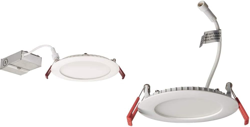Lithonia Lighting LED Color Temperature Selectable Ultra Thin Recessed Downlight, White & Lighting WF4 27K30K35K 90CRI MW M6 LED Color Temperature Selectable Ultra Thin Recessed Downlight, White