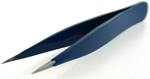 3.5" EYEBROW TWEEZERS SHARP Solid/Classic design - Color BLUE