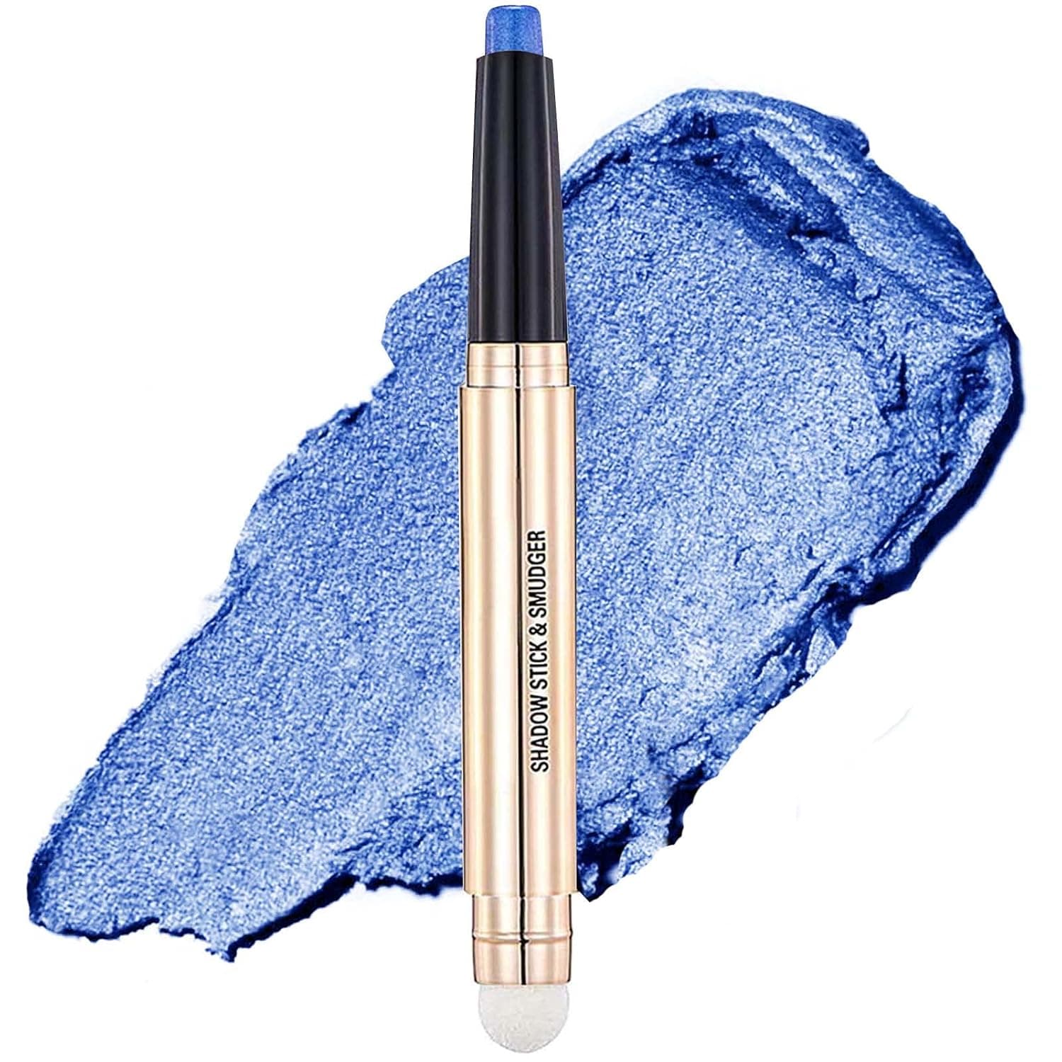 Blue Eyeshadow Stick Cream Shimmer Smooth Glitter Palette Dark Light Bright Navy Single Eye shadow Pencil, Hypoallergenic Waterproof Long Lasting Eye shadow Highlighter Stick,Multi-Dimensional eyes Look (16 # Midnight Blue Shimmer)