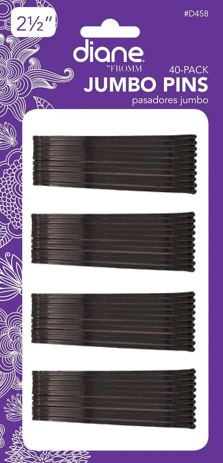 Diane Jumbo Bob Pins, Black, 40/card, 12-pack