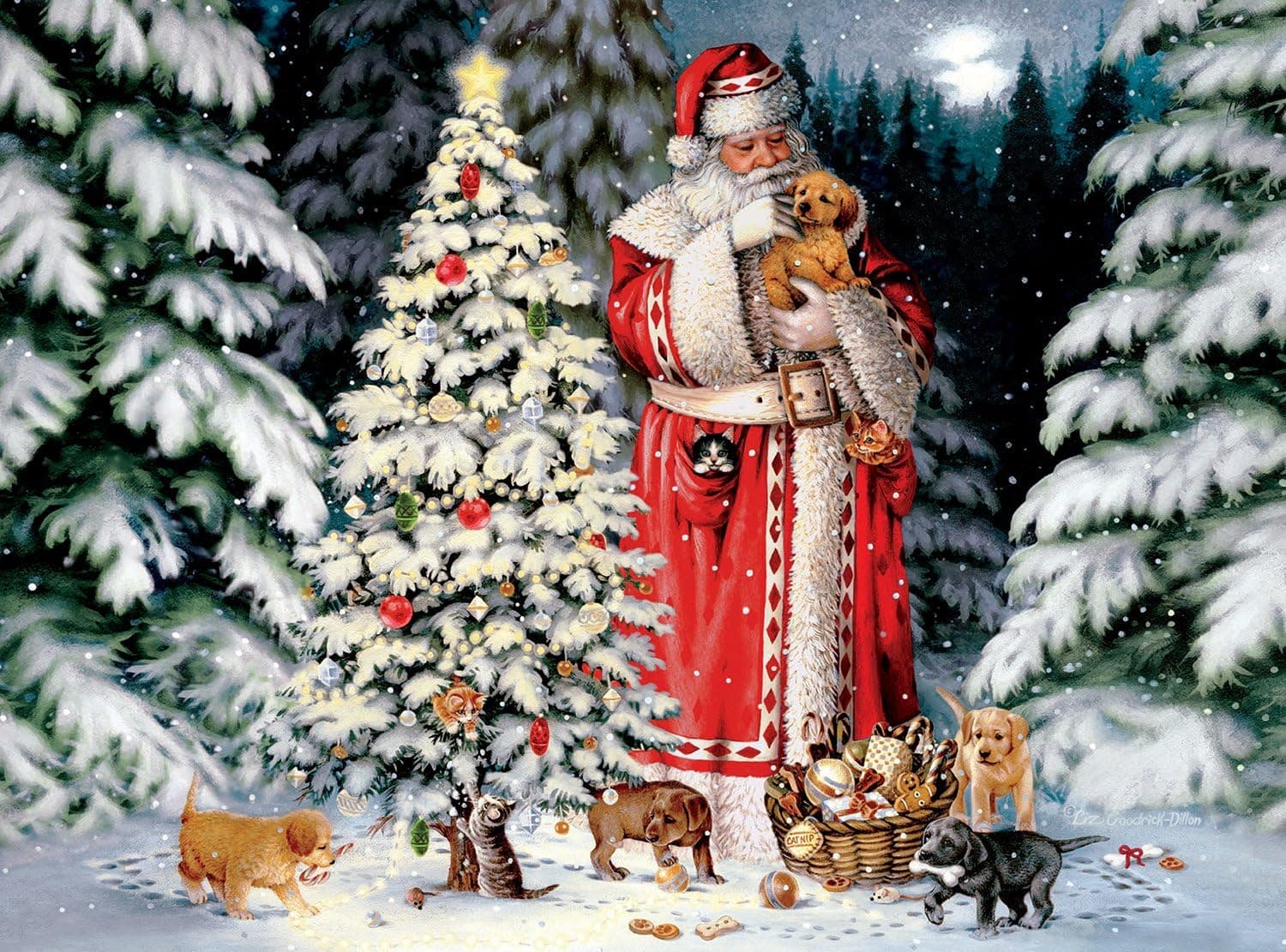 Ceaco TWAS The Night - Warm Winter Cuddles - Holiday Puzzle (1000 Piece)