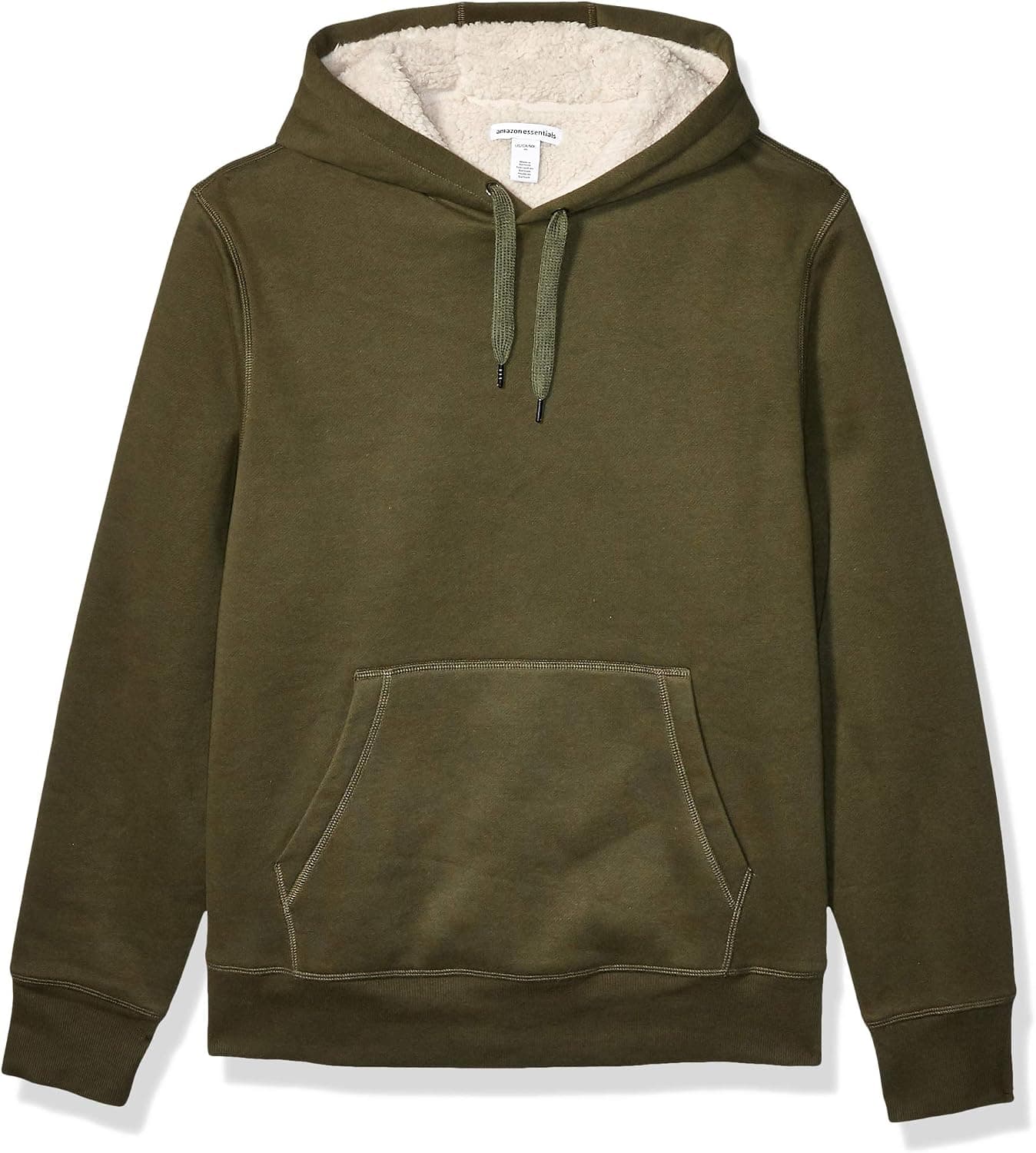 Amazon Essentials Men's Sherpa-Lined Pullover Hoodie Sweatshirt