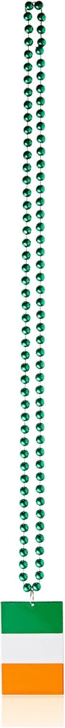 Beistle 57275 Beads with Printed Irish Flag Medallion, 36-Inch