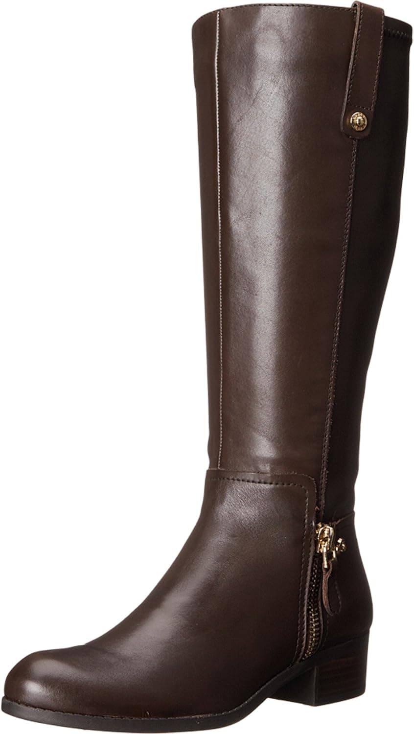 GUESS Women's Tafn Wide Calf Brown Nappa PU Boot 7.5 M