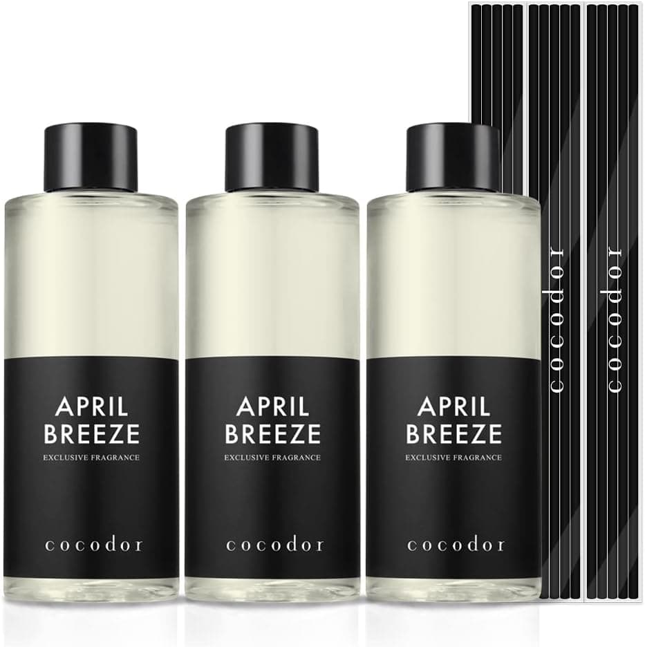 COCODOR Reed Diffuser Oil Refill/April Breeze/6.7oz(200ml)/3 Pack/Aroma Therapy, Home Fragrance, Scented Oils, Oils for Reed Diffuser, Office Décor, Decoration