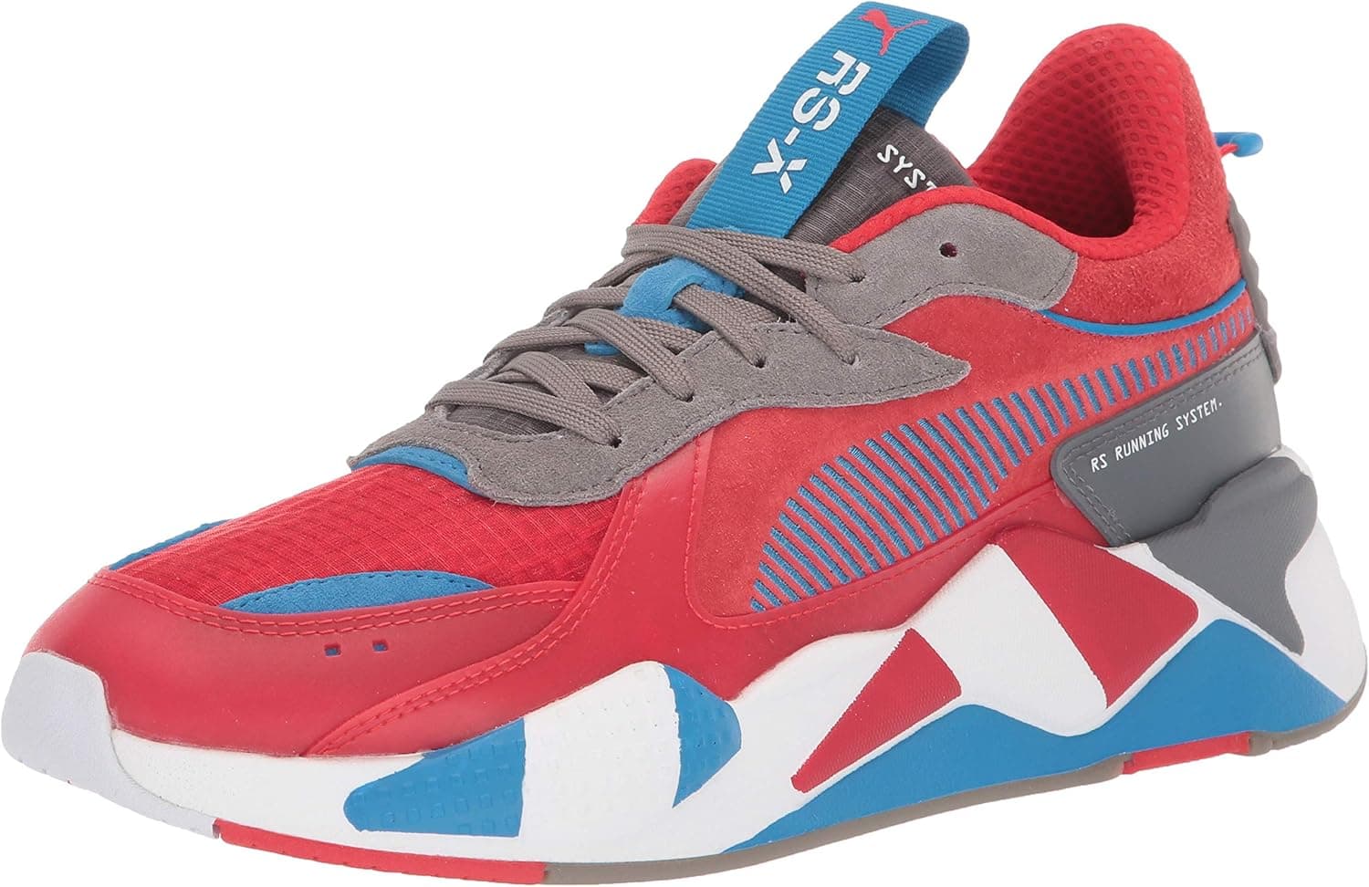 Puma Men's RS-X Sneaker, Retro High Risk Red-Steel Gray-Indigo Bunting, 12