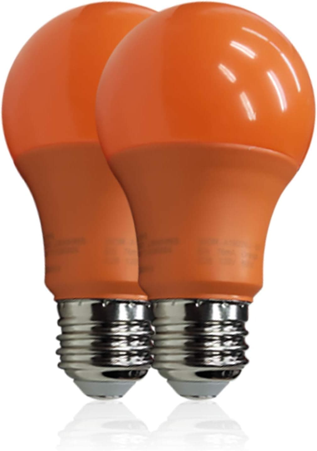 NOVELUX Orange Light Bulb, A19 Led Bulb, E26 Medium Base Led Bulbs, 6W Dimmable LED Light Bulbs 45 Watt Equivalent (Pack of 2)