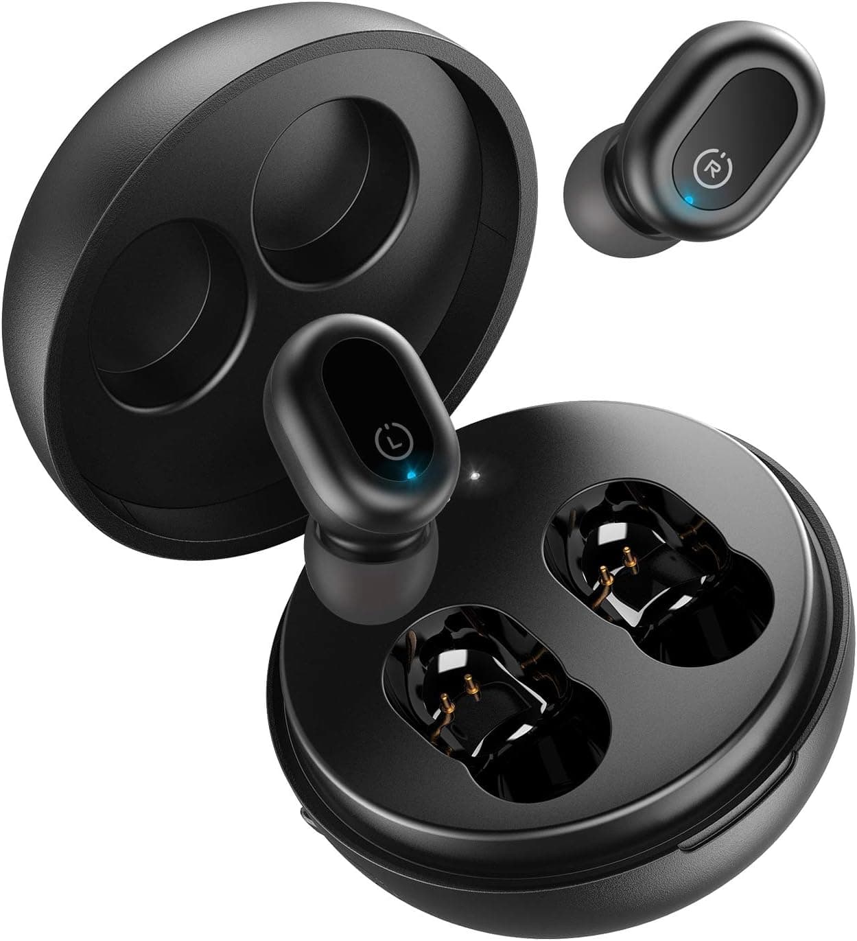 Tribit 2021 Wireless Earbuds, Qualcomm QCC3040 Bluetooth 5.2, 4 Mics CVC 8.0 Call Noise Reduction 50H Playtime Clear Calls Volume Control True Wireless Bluetooth Earbuds Earphones, FlyBuds C1 Black