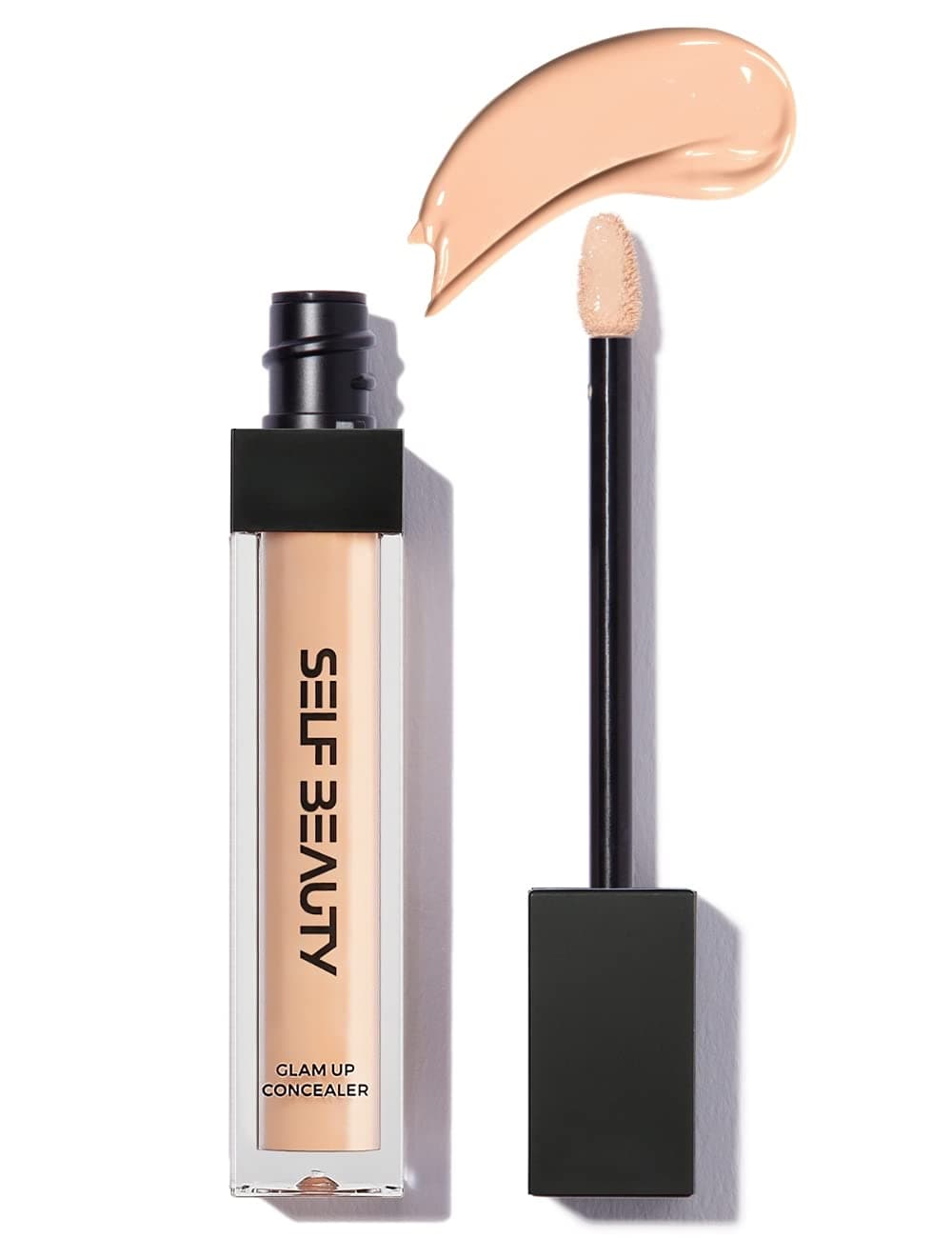 SELFBEAUTY Hydrating Lightweight Long Lasting Liquid Wand Concealer 0.32oz - Moisturizing Smooth Texture Buildable Coverage Satin Finish Crease-Proof No-Flake 2. Peanut 9g