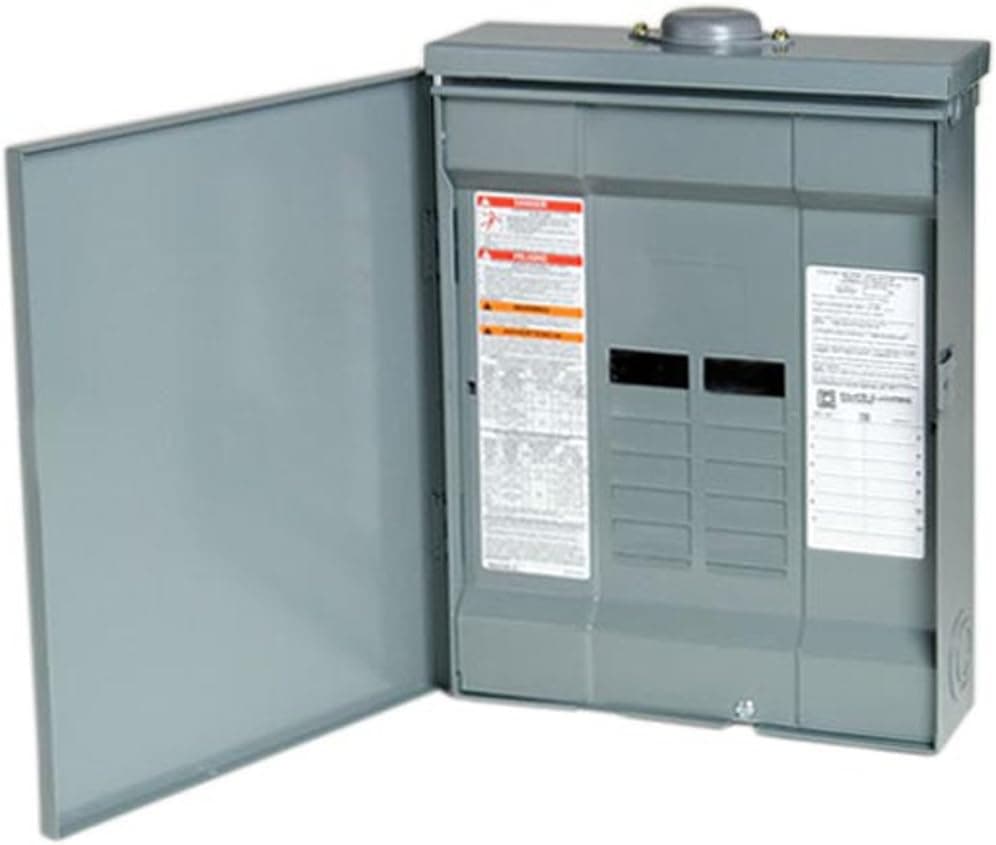 Square D - HOM1224L125PRB Homeline 125-Amp 12-Space 24-Circuit Outdoor Main Lugs Load Center with Cover, Plug-on Neutral Ready