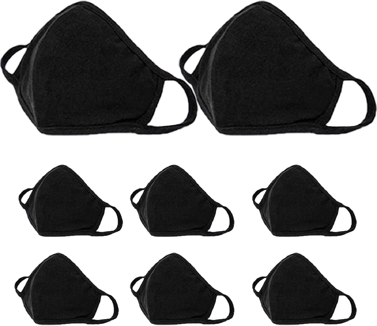 8PCS Fashion Unisex Dust Cotton,Washable, Reusable Cotton Protective Fabric Mouth Protection Black