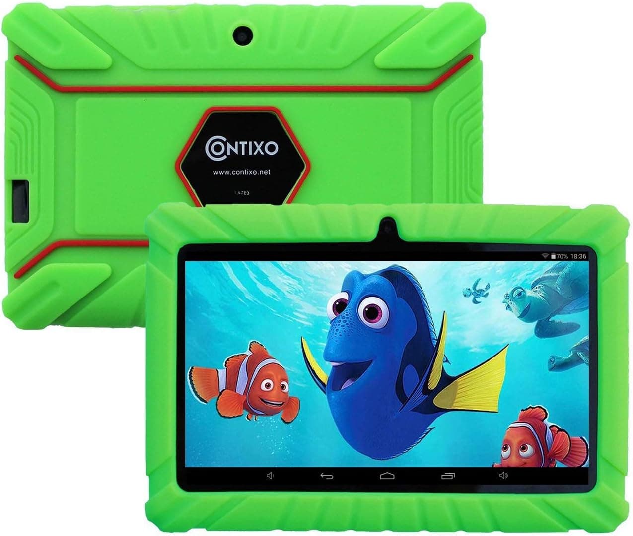 Contixo 7” inch 6.0 Android Kids Tablet | Parental Control with Pre-Installed Children Learning Games & Toddler Education Apps + Kid Proof Case-2019 Edition (Green)