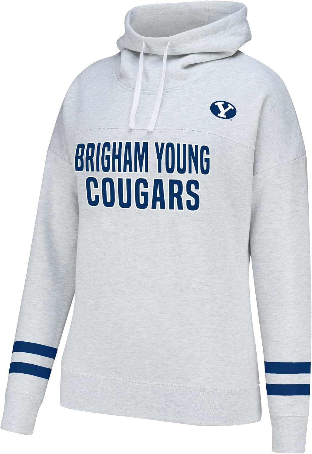 J America NCAA womens School Spirit Front Row Cowl Neck Fleece Sweatshirt