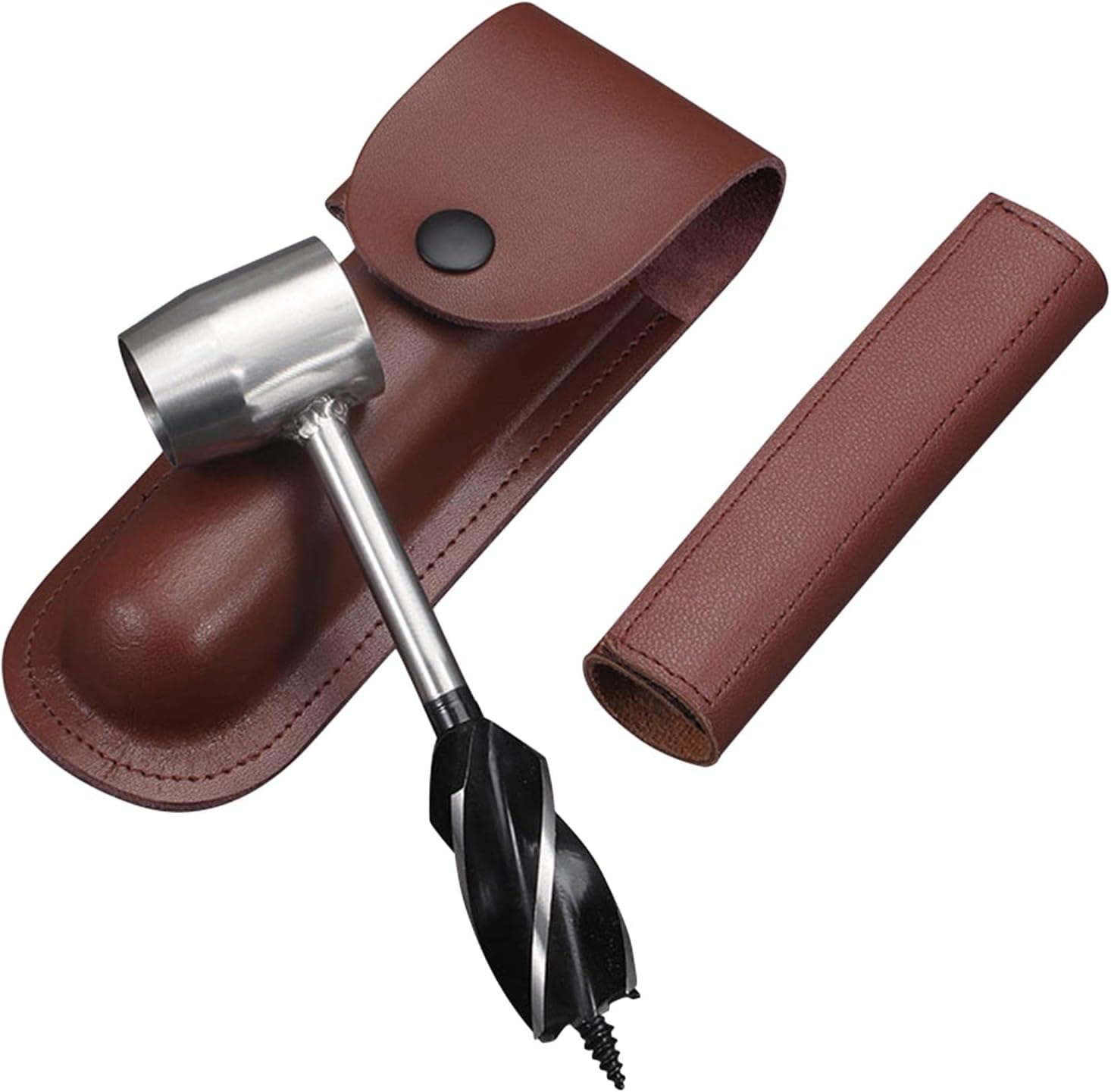 Naysku Manual Auger Drill Survival Tools, Hand Drill Digger Wrench for Bushcraft, Auger Wood Auger Drill Bit and Manual Hole Maker Multitool for Outdoor Bushcraft Backpack and Camping