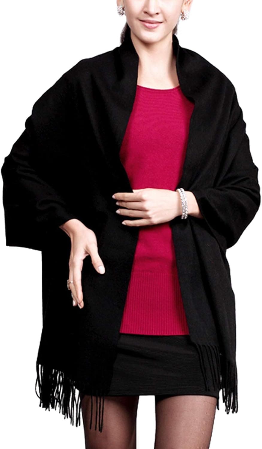 Novawo Extra Large Wool Shawl Soft Pashmina Wrap Winter Scarf for Women