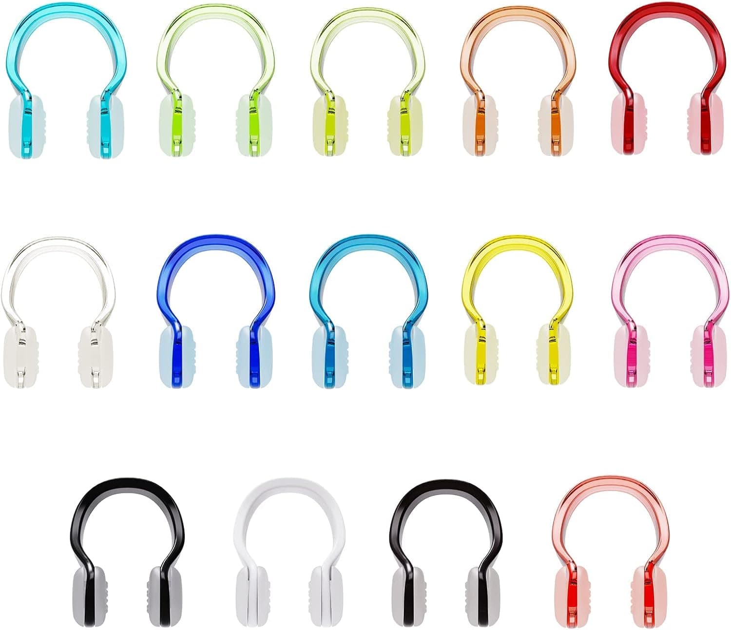 Hurdilen Swimming Nose Clip, Swim Nose Clip with Waterproof Silica Gel for Kids (Age 7+) and Adults,14 Packs,Multi-Color (Pure Color)