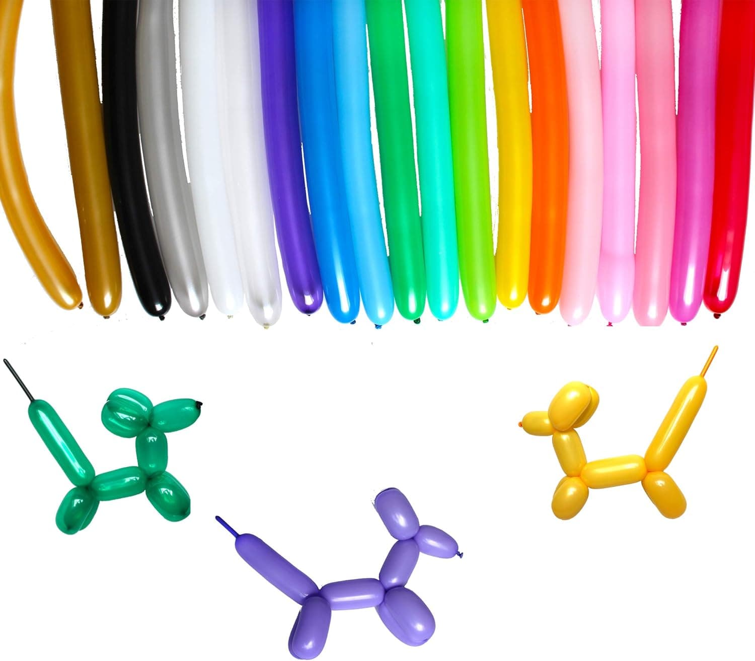 Chailert Balloon: Colorful (Random Color) Modelling Balloons Magic Balloons for Twisting, Pack of 100. (Assorted)