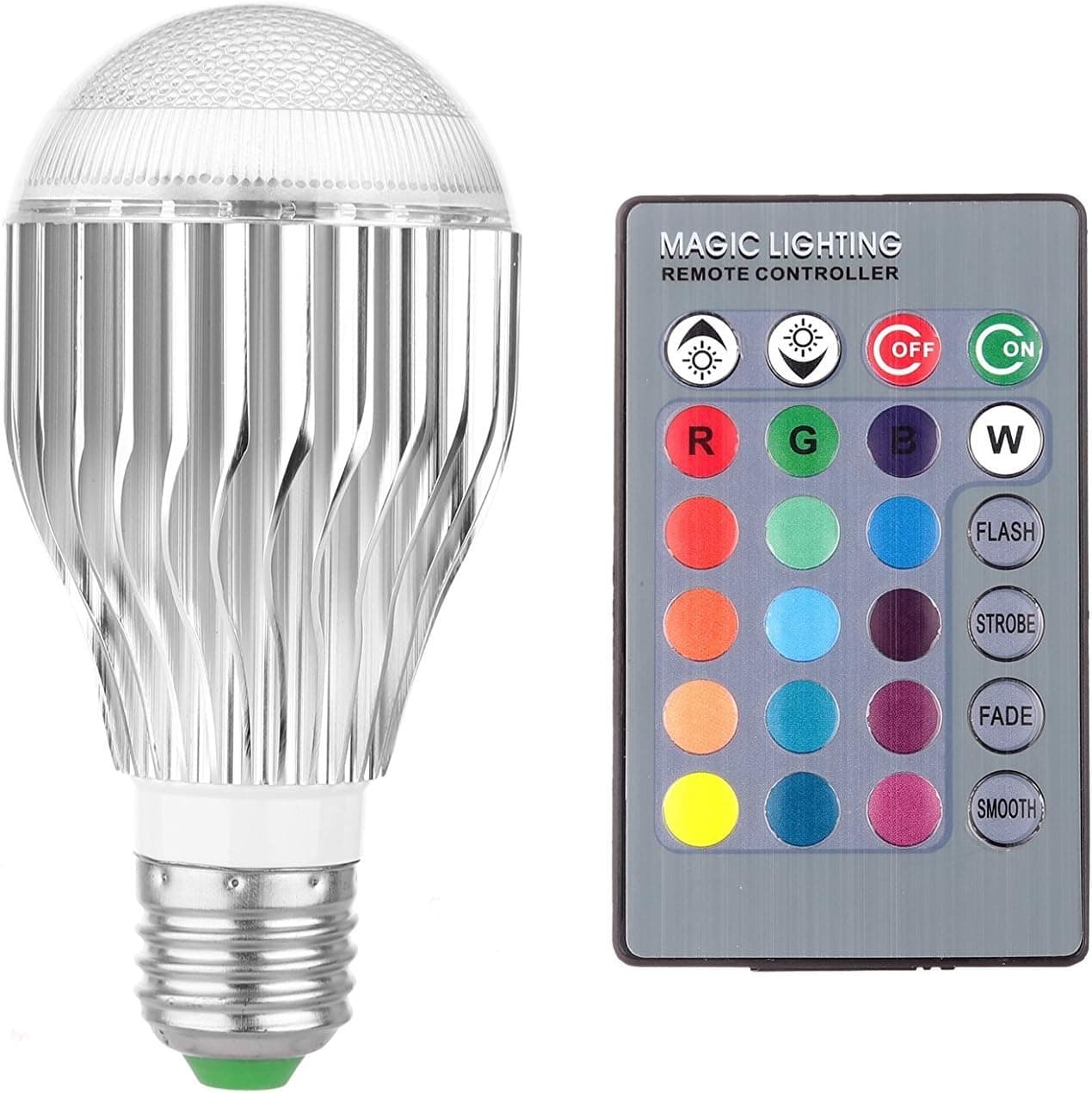 Etrech E27 10W 16 Color Changing Dimmable RGB LED Light Bulbs, Remote Control with Memory Function 85-265V