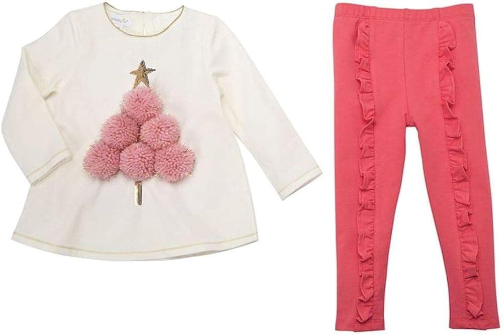 Mud Pie Pom-Pom Tree Tunic and Legging Set, Multicoloured, 12-18 Months
