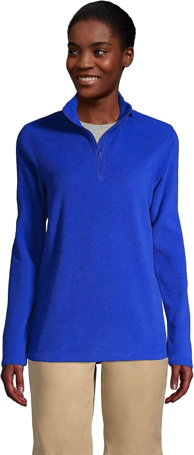Lands' End School Uniform Young Women's Lightweight Fleece Quarter Zip Pullover