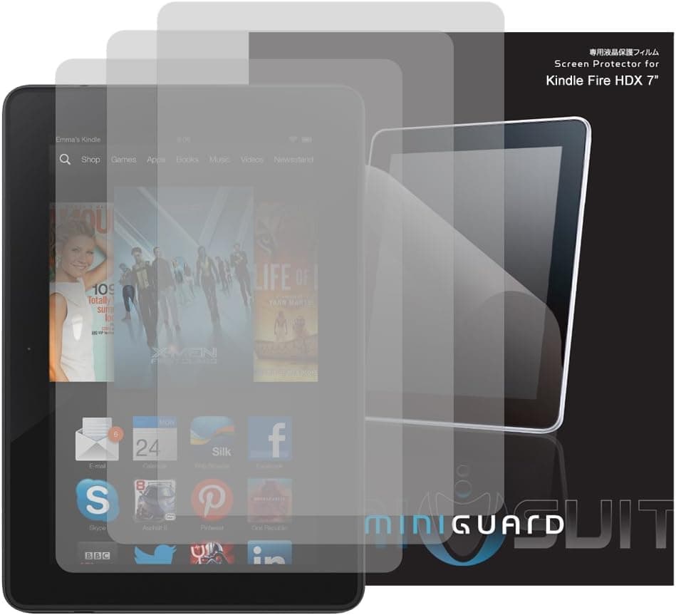 MiniGuard HD Screen Protector for Kindle Fire HDx 7 (2013 Only) 3 Pack HD Anti-Glare