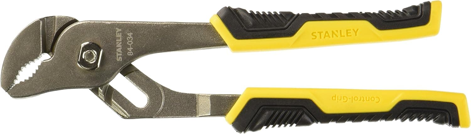 STANLEY Pliers, Bi-Material, Groove Joint, 8-Inch (84-034)